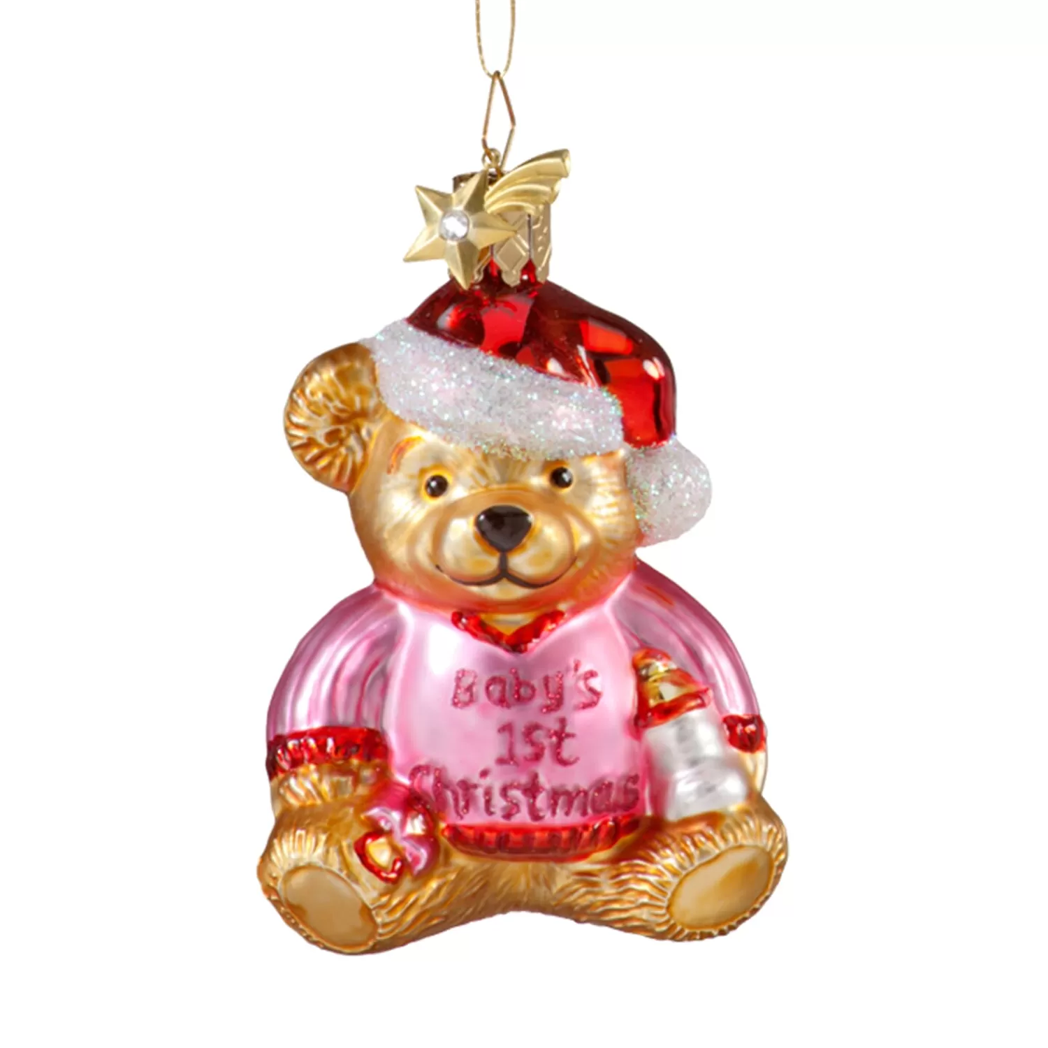 Poesie in Glas Baumschmuck Aus Glas<Bar "Baby'S 1St Christmas" (Rosa)