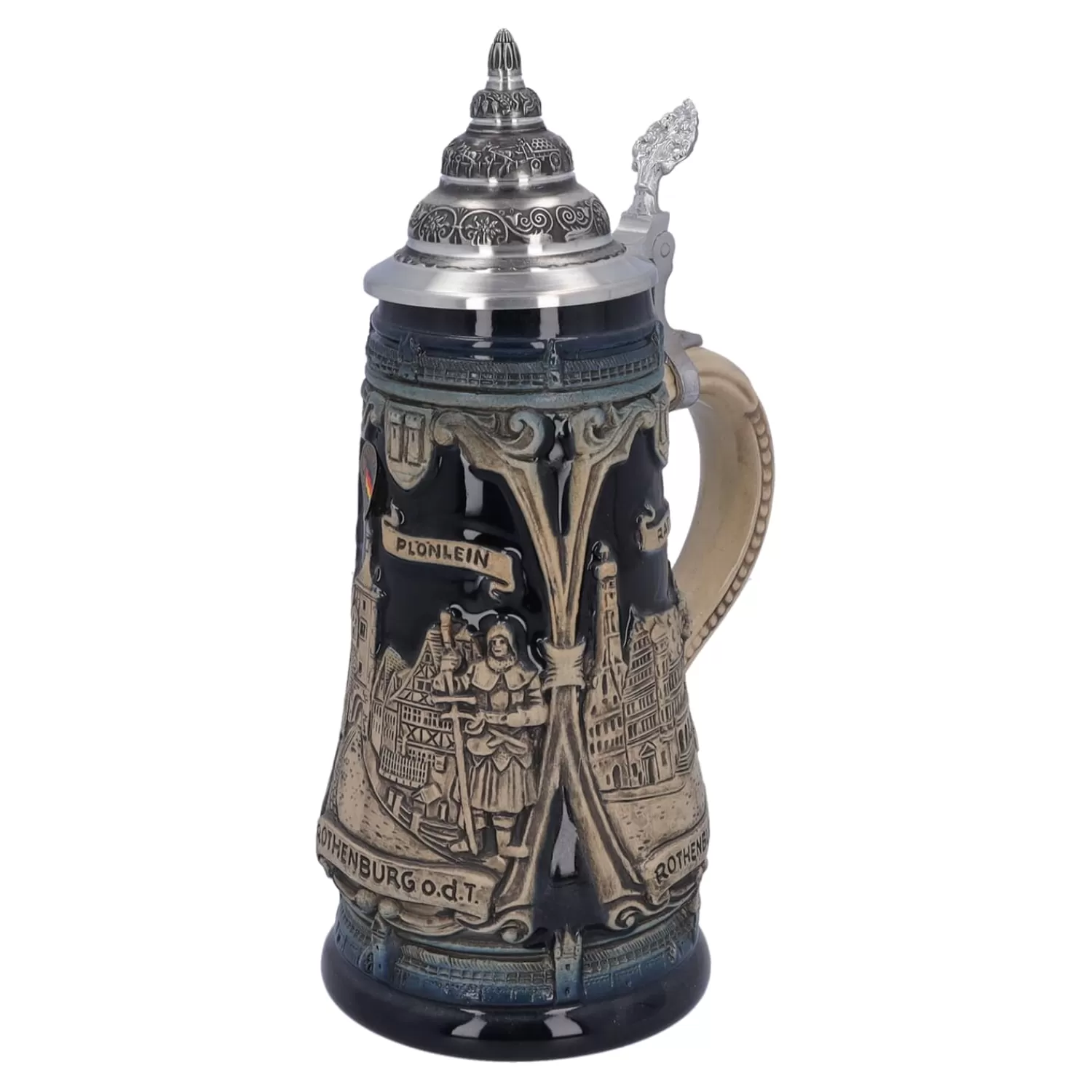 Käthe Wohlfahrt Rothenburg Motive<Bierkrug Mit Zinndeckel "Rothenburg Mit Ritter", 0,5L