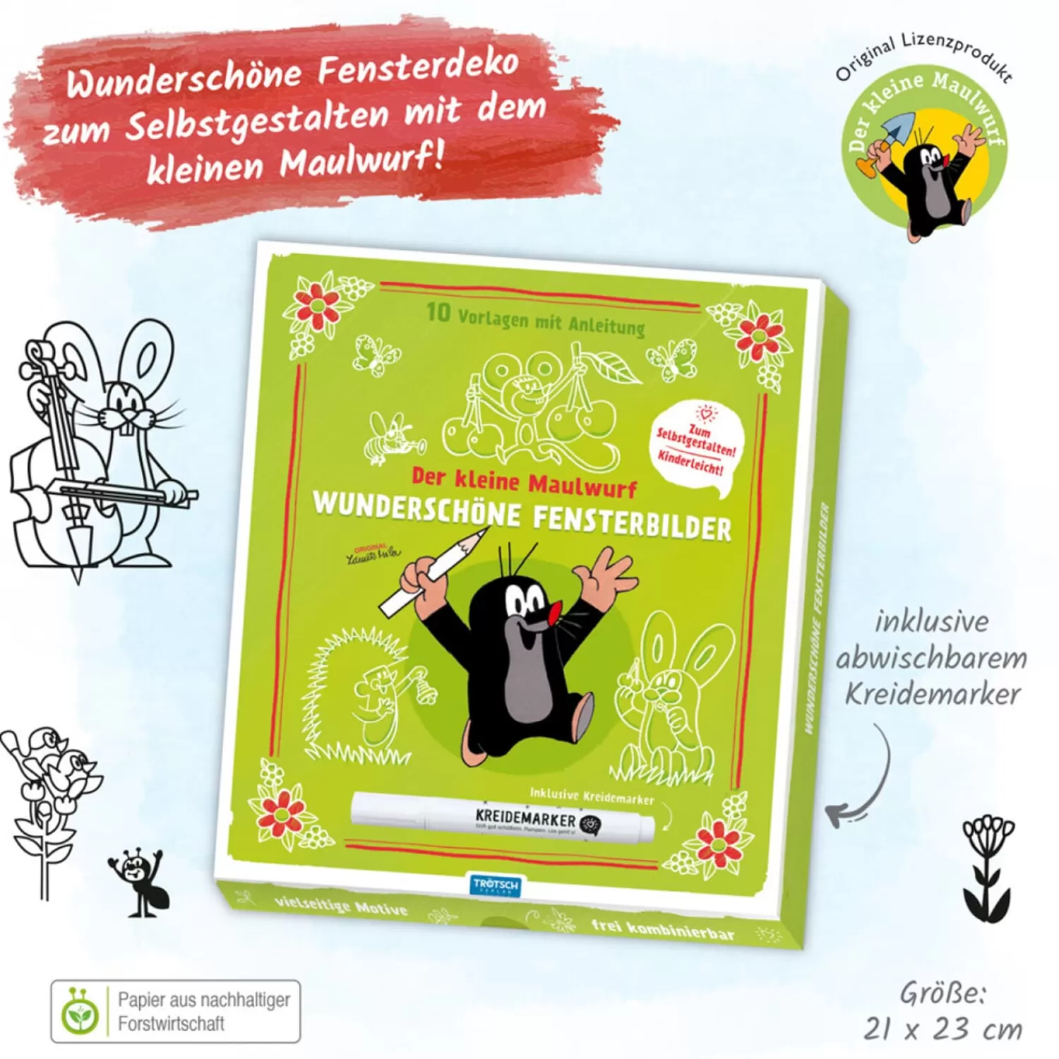 Trötsch Verlag Der Kleine Maulwurf „Krtek"<Fensterbilder Kleiner Maulwurf