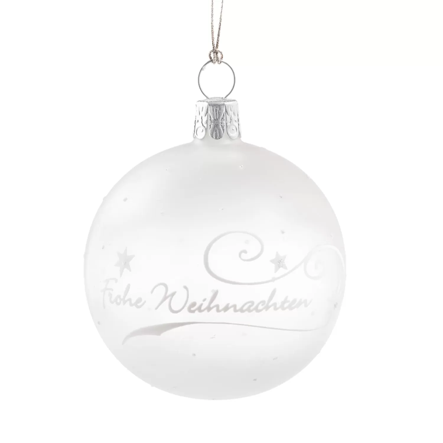 Käthe Wohlfahrt Baumkugeln Und Set-Angebote<Glaskugel Klar/Weis „Frohe Weihnachten", 6 Cm