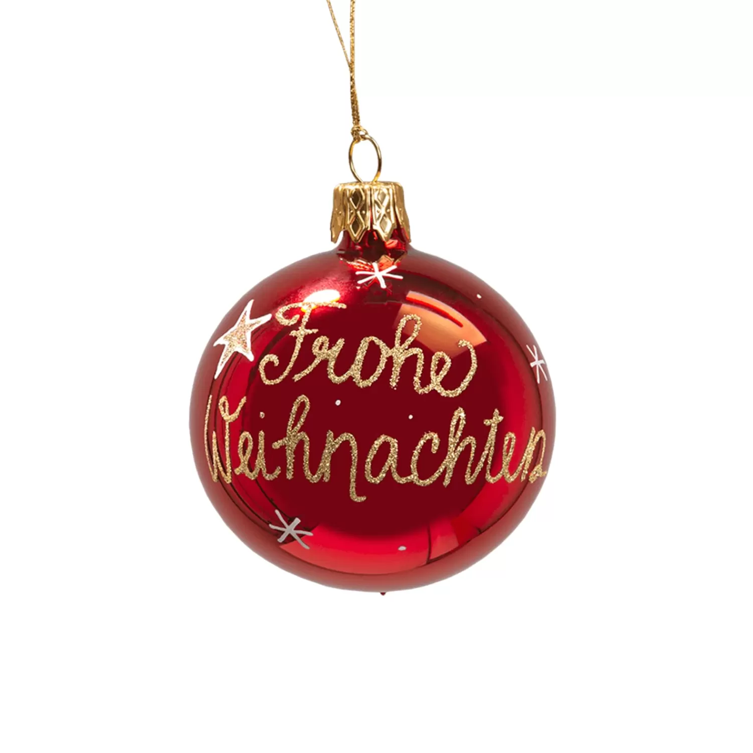 Käthe Wohlfahrt Baumkugeln Und Set-Angebote<Glaskugel Rot "Frohe Weihnachten", 6 Cm