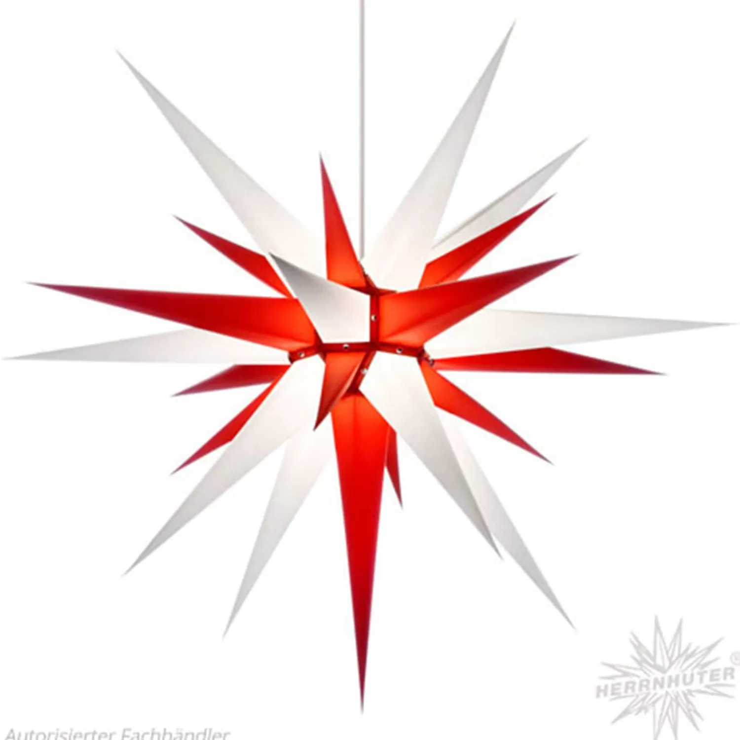 Herrnhuter Sterne Sterne<Herrnhuter Papierstern, Weis/Rot, 80Cm
