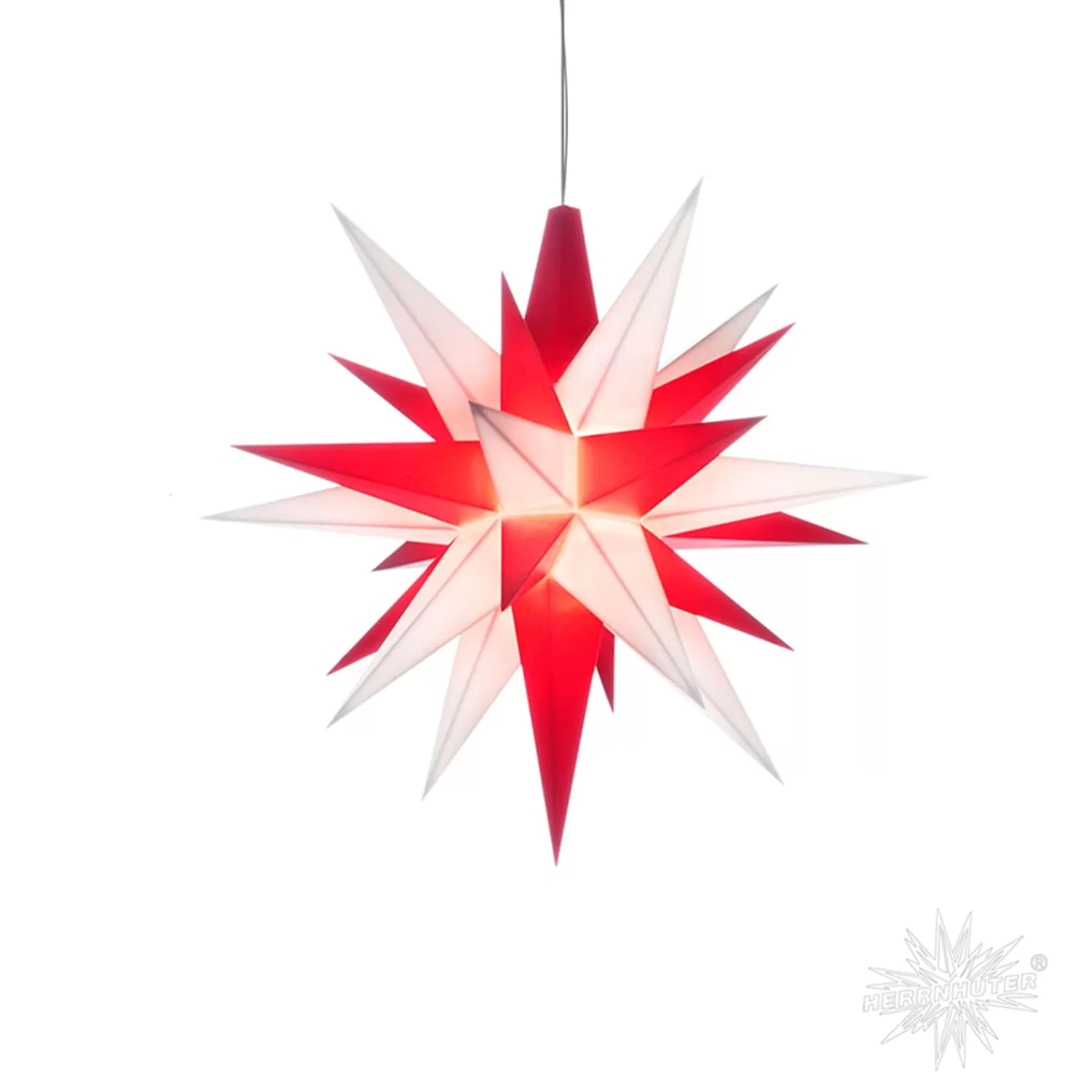 Herrnhuter Sterne Sterne<Herrnhuter Stern Weis/Rot, 13Cm, Kunststoff