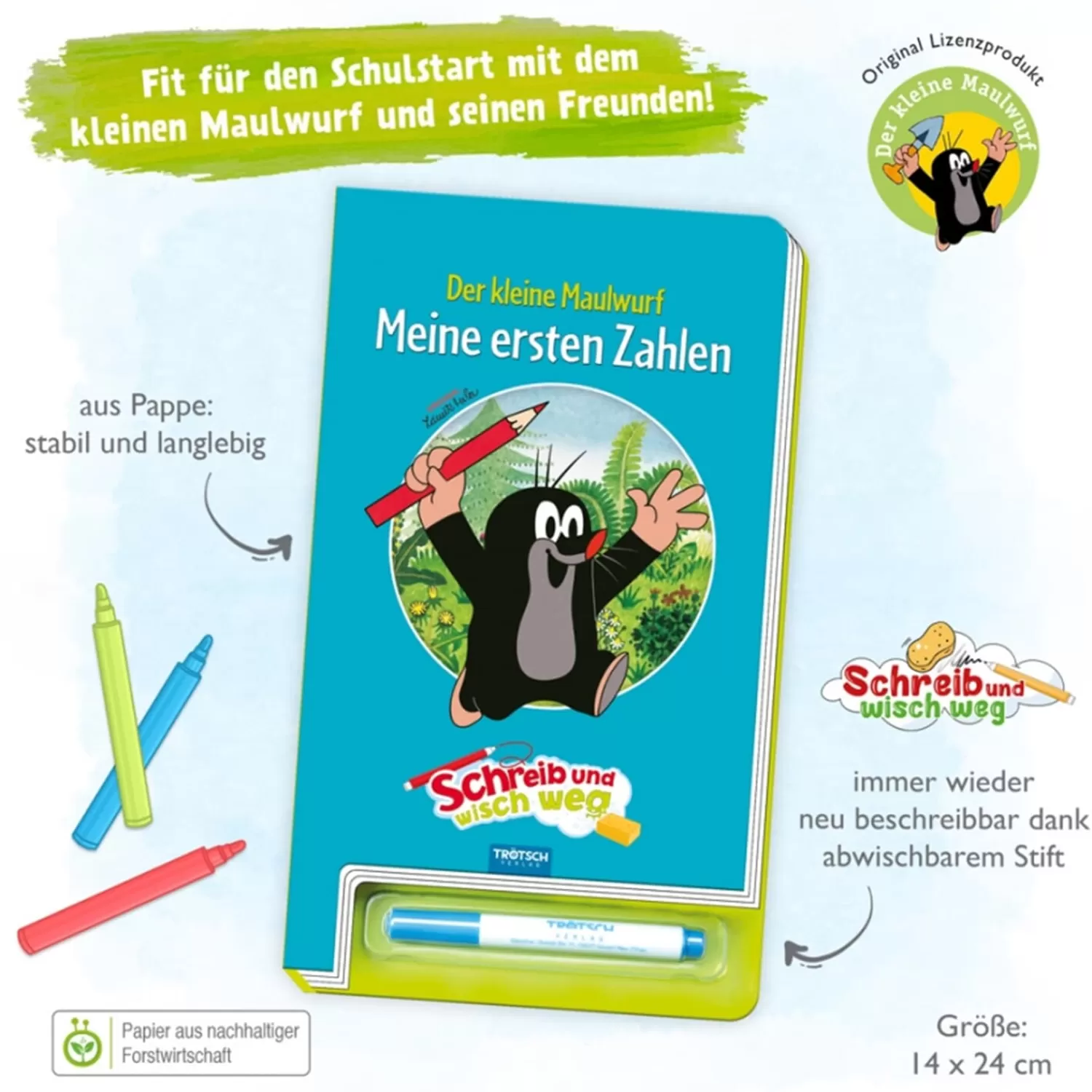 Trötsch Verlag Spielzeug<Lernheft "Meine Ersten Zahlen - Der Kleine Maulwurf"