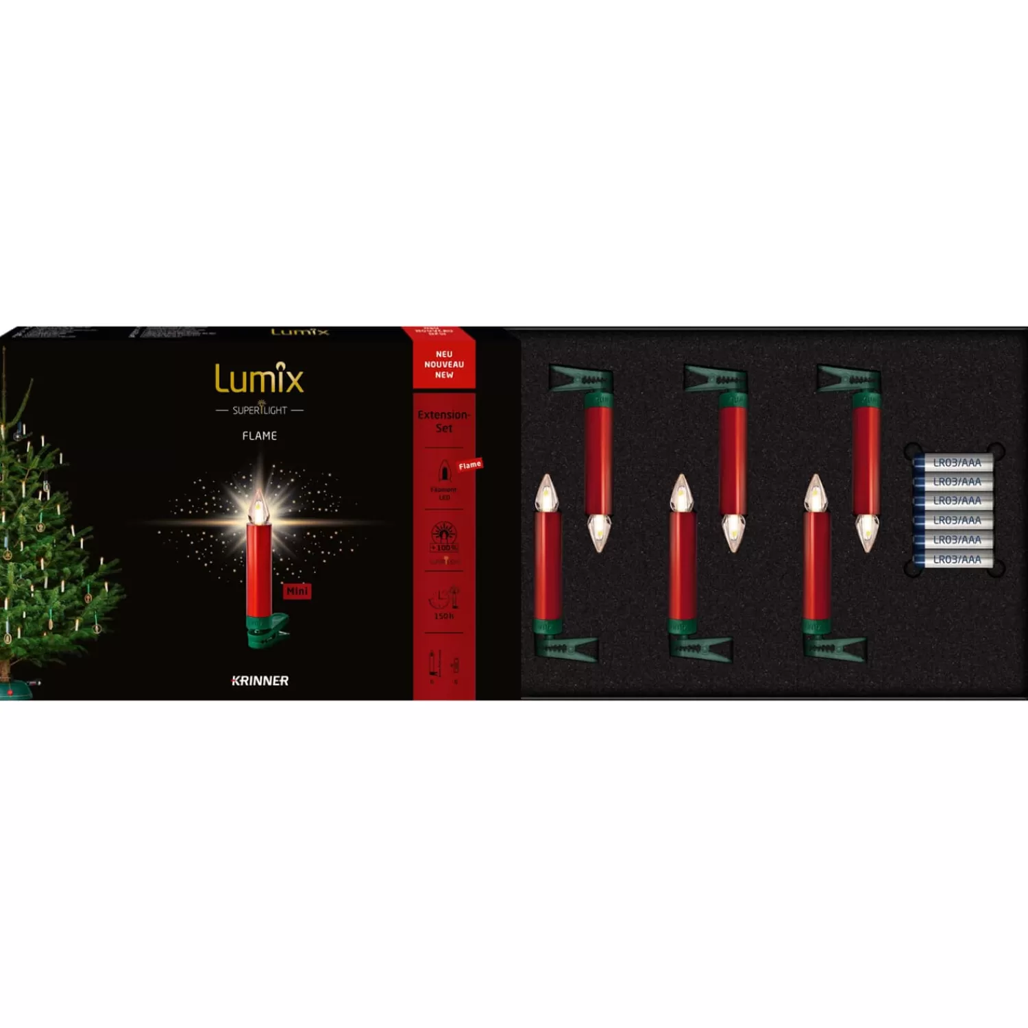 Krinner Lichterketten<Lumix Superlight Flame 6 Mini Kerzen Erweiterungsset In Rot