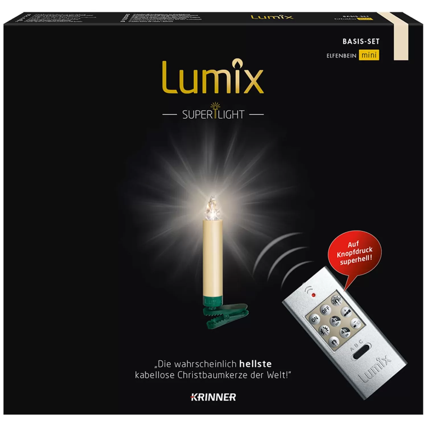 Krinner Lichterketten<Lumix Superlight Mini 12 Kerzen Basis Set In Elfenbein