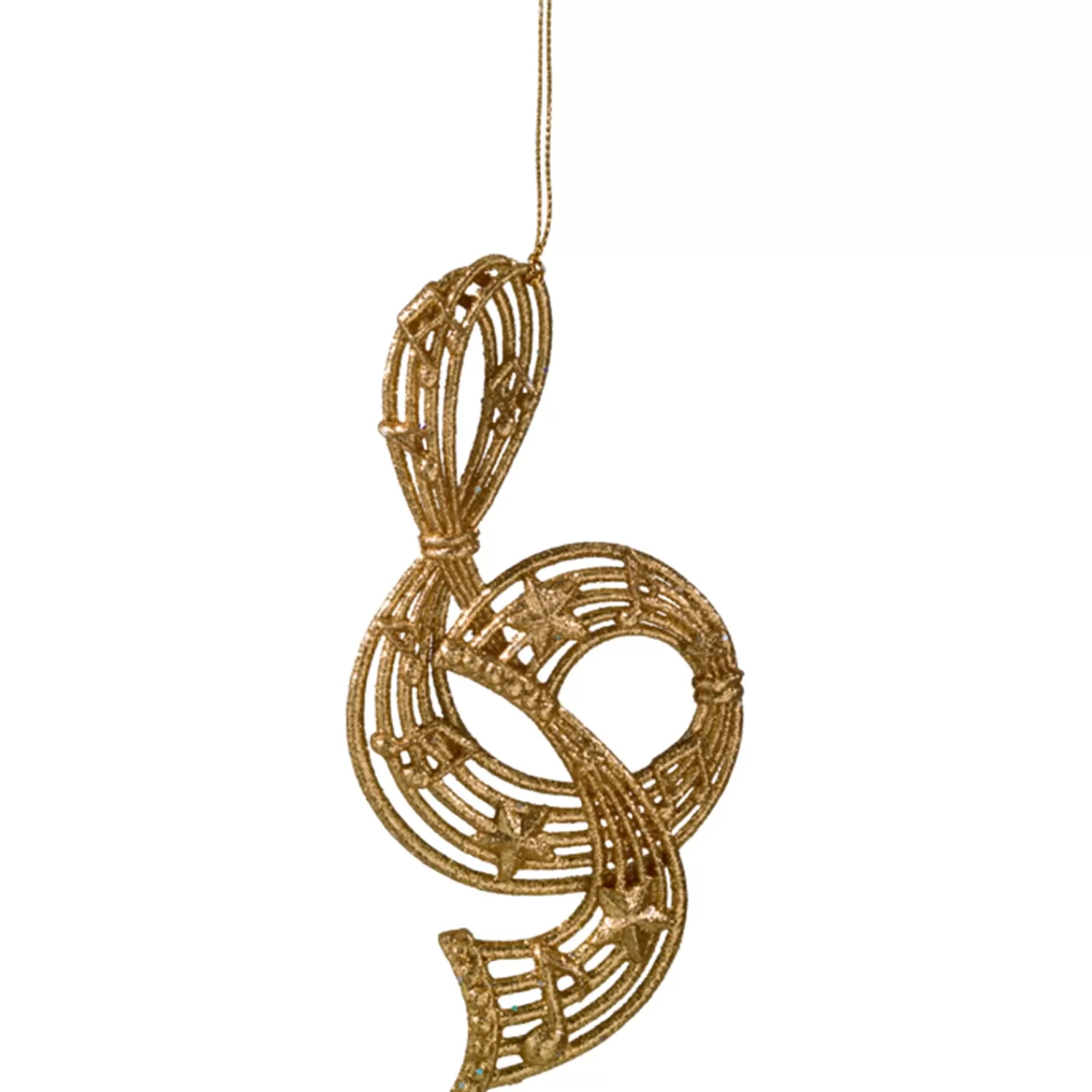 Käthe Wohlfahrt Baumschmuck Aus Kunststoff<Notenschlussel, Gold