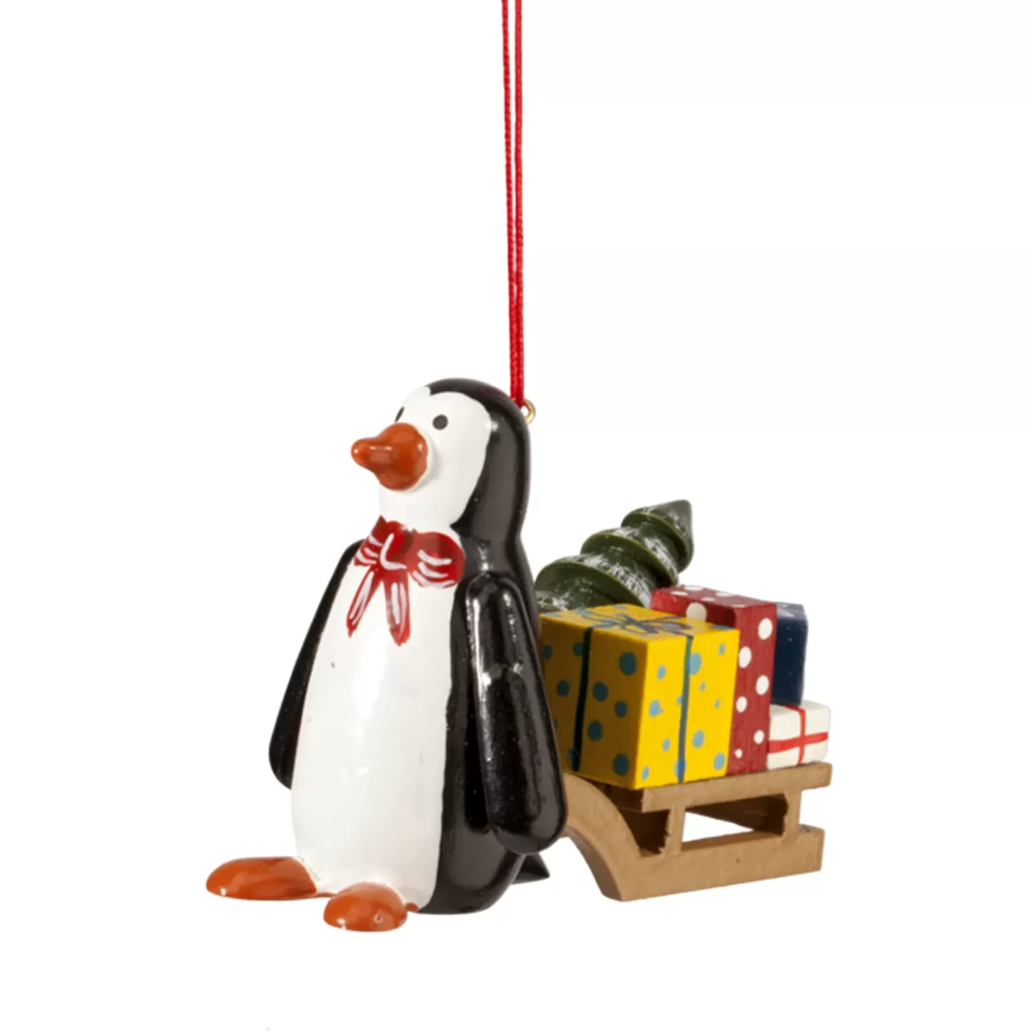 Käthes Original Baumschmuck Aus Holz<Pinguin Mit Schlitten