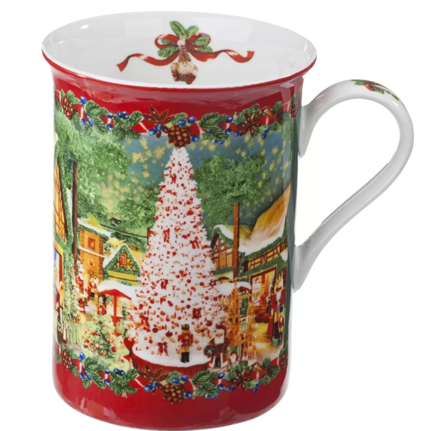 Käthe Wohlfahrt Tischdeko<Porzellan-Tasse "Weihnachtsdorf", Rot