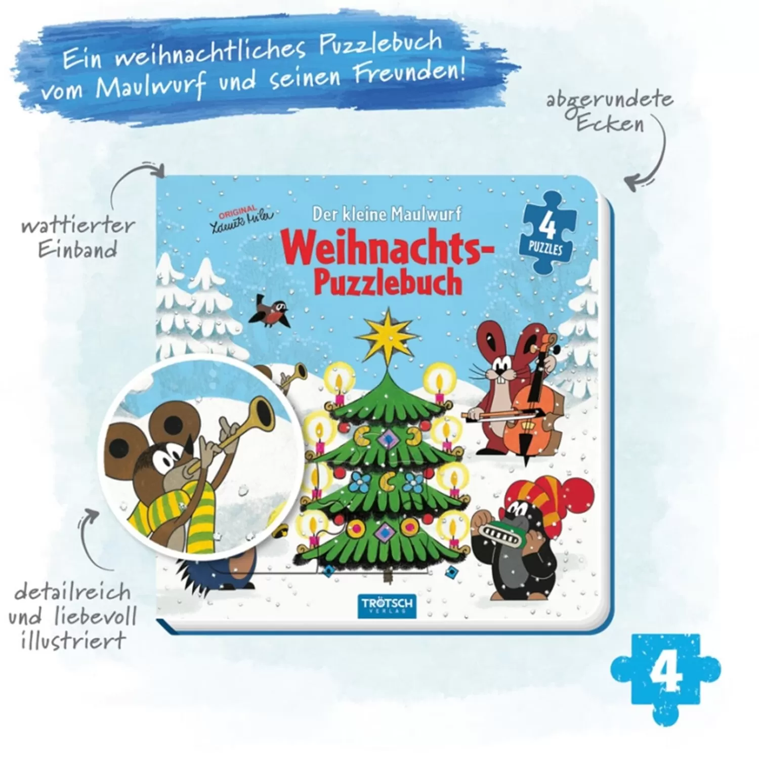 Trötsch Verlag Spielzeug<Puzzlebuch Zu Weihnachten "Der Kleine Maulwurf"