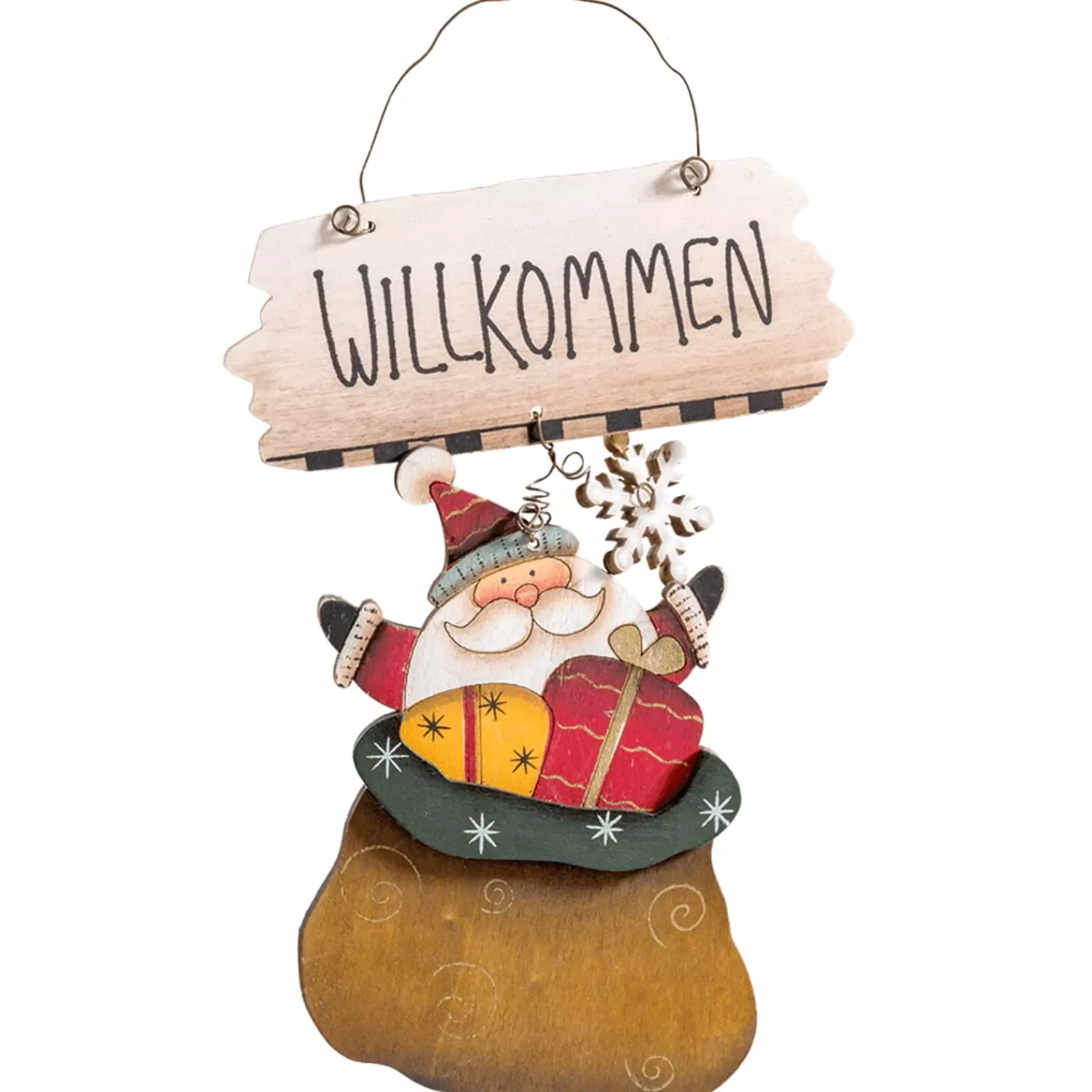 Käthe Wohlfahrt Hängedeko<Schild Weihnachtsmann "Willkommen"