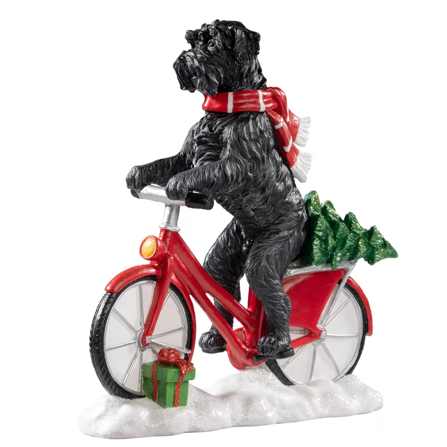 Käthe Wohlfahrt Standfiguren<Schnauzer Auf Fahrrad