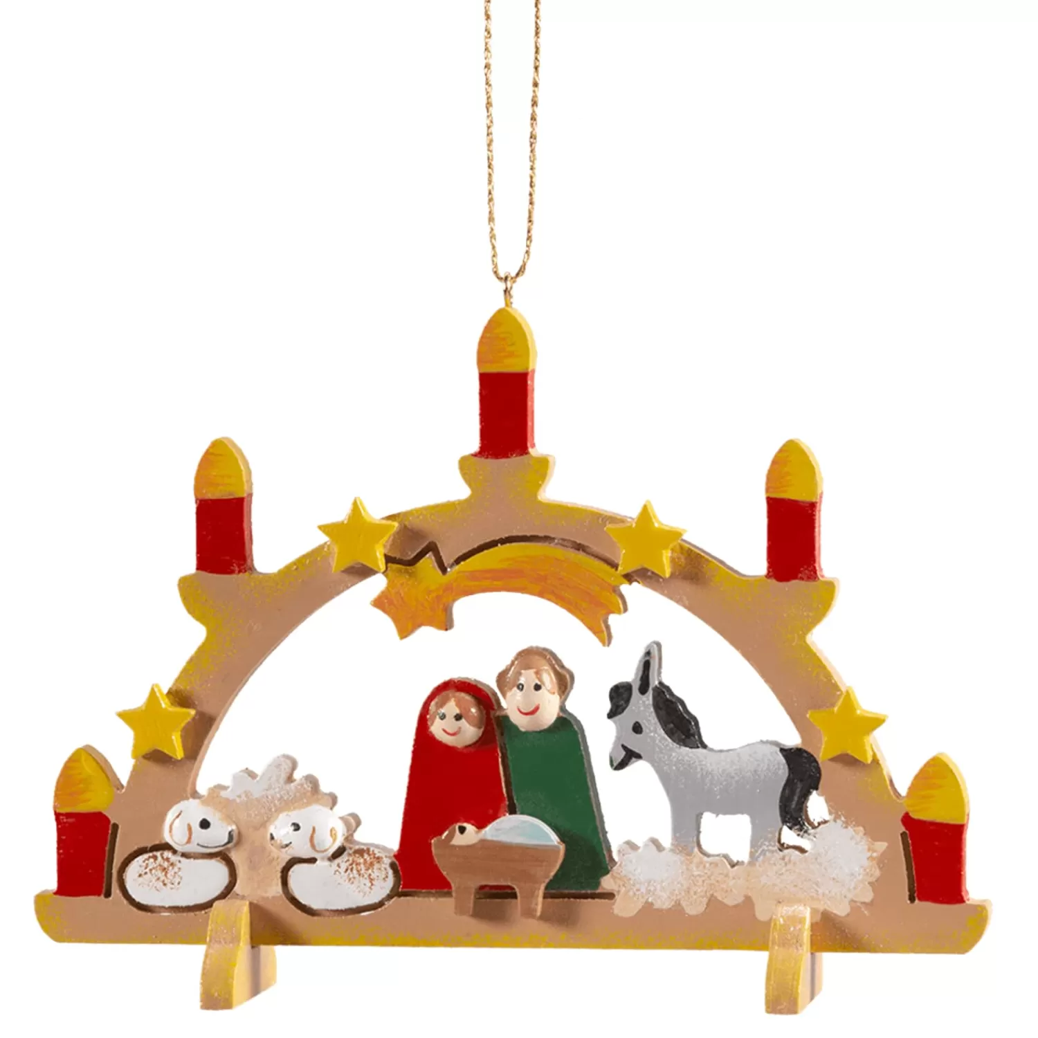 Käthes Original Baumschmuck Aus Holz<Schwibbögen Mit Heiliger Familie