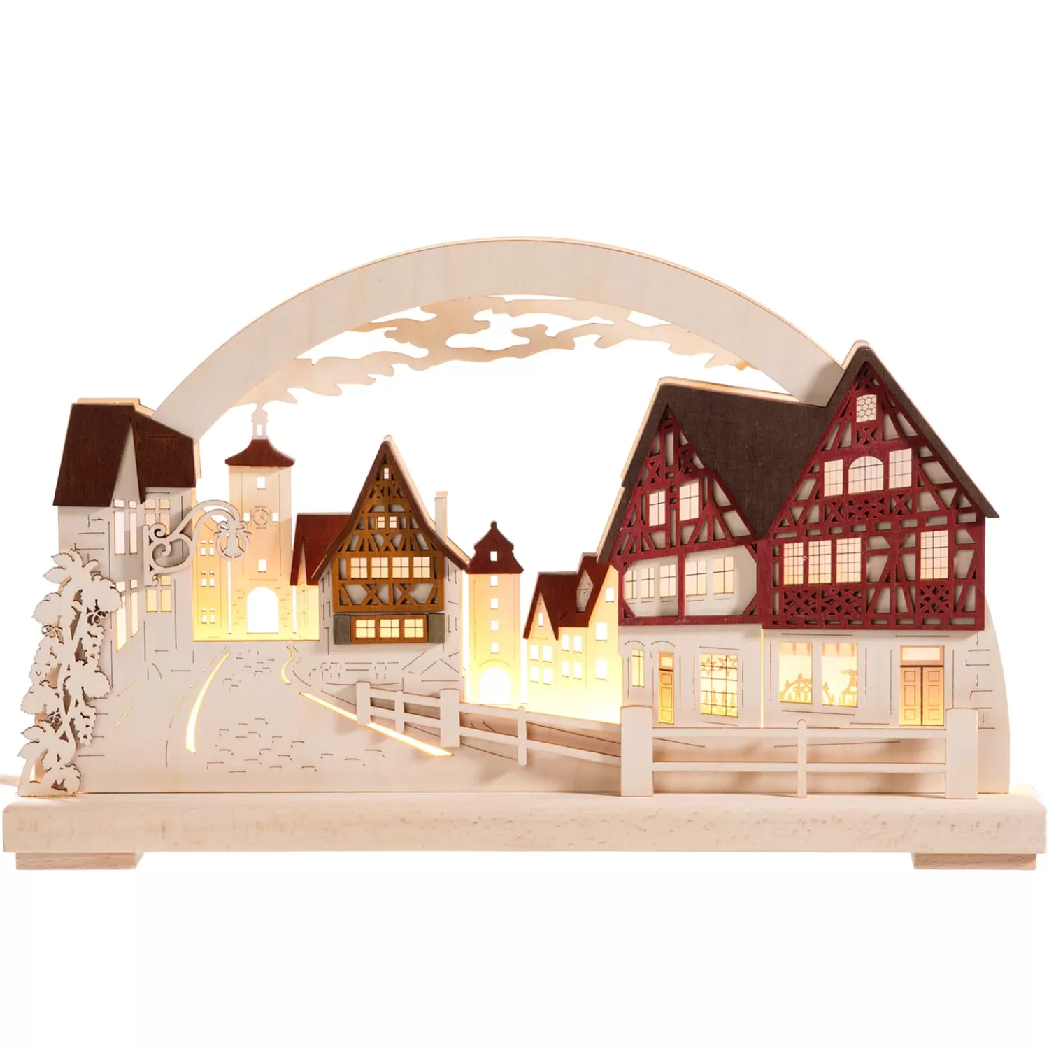 RATAGS Holzdesign Rothenburg Motive<Schwibbögen "Rothenburg Plonlein", 115 V Mit Usb A-Anschluss