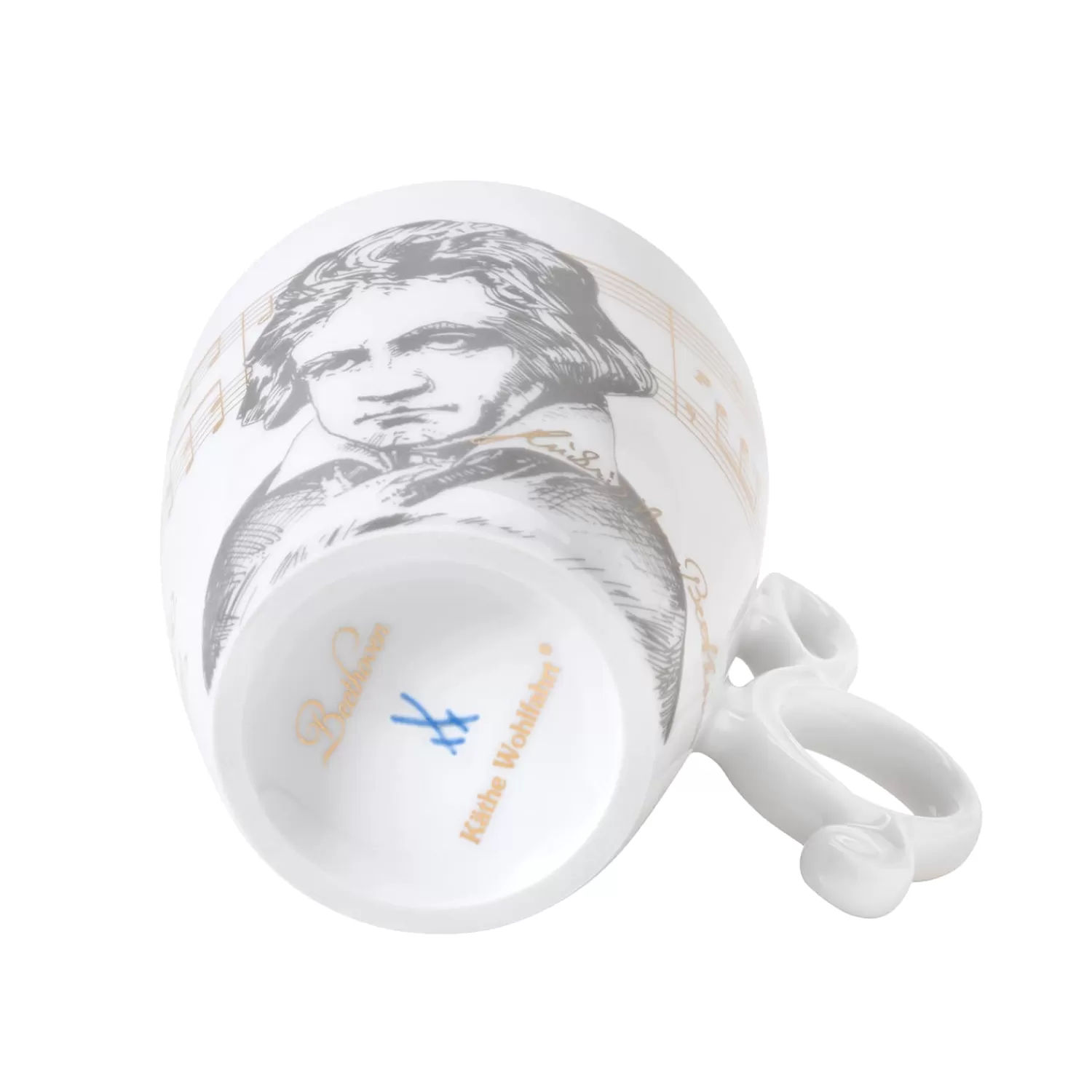 Meissen Porzellan Tischdeko<Tasse "Beethoven"