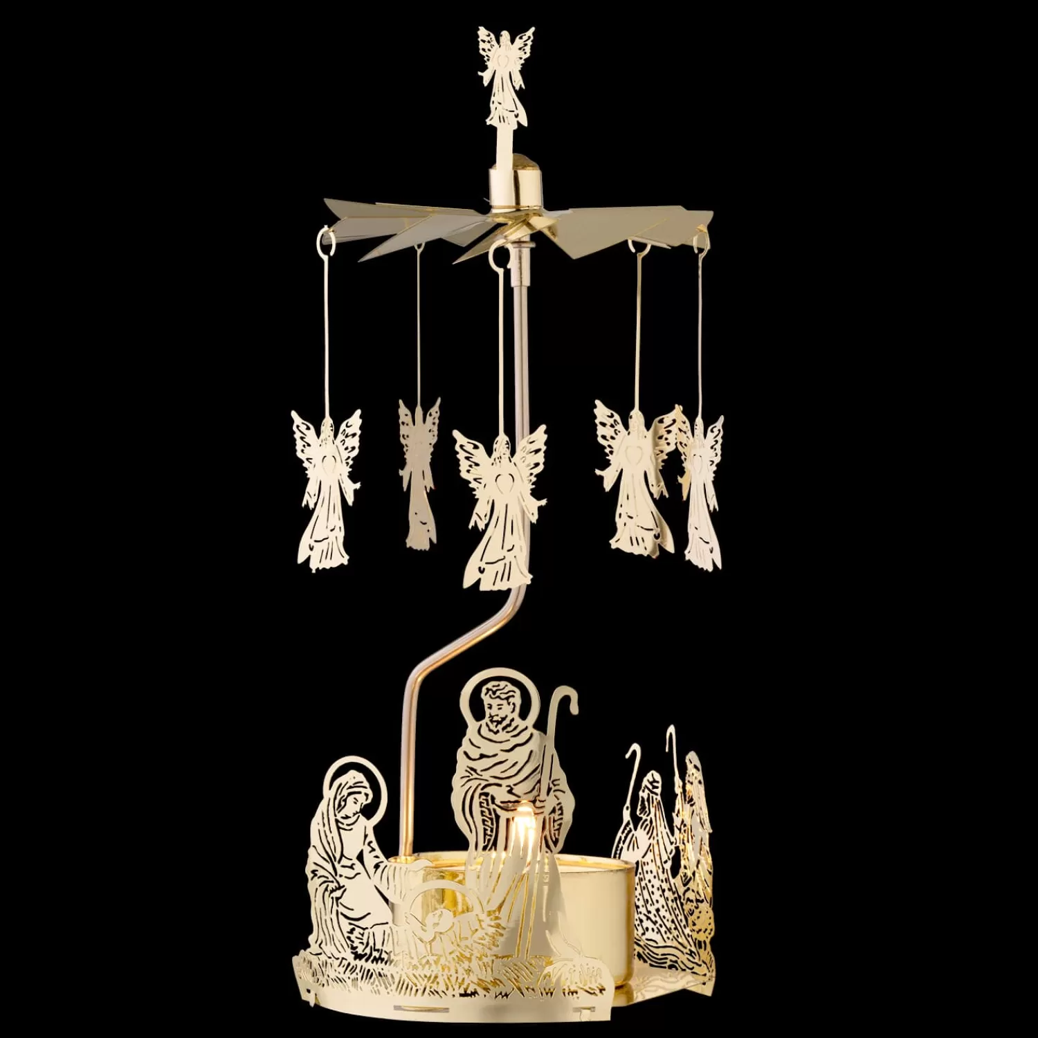 Käthe Wohlfahrt Kerzen & Teelichthalter<Teelicht-Karussel "Heilige Familie", Gold