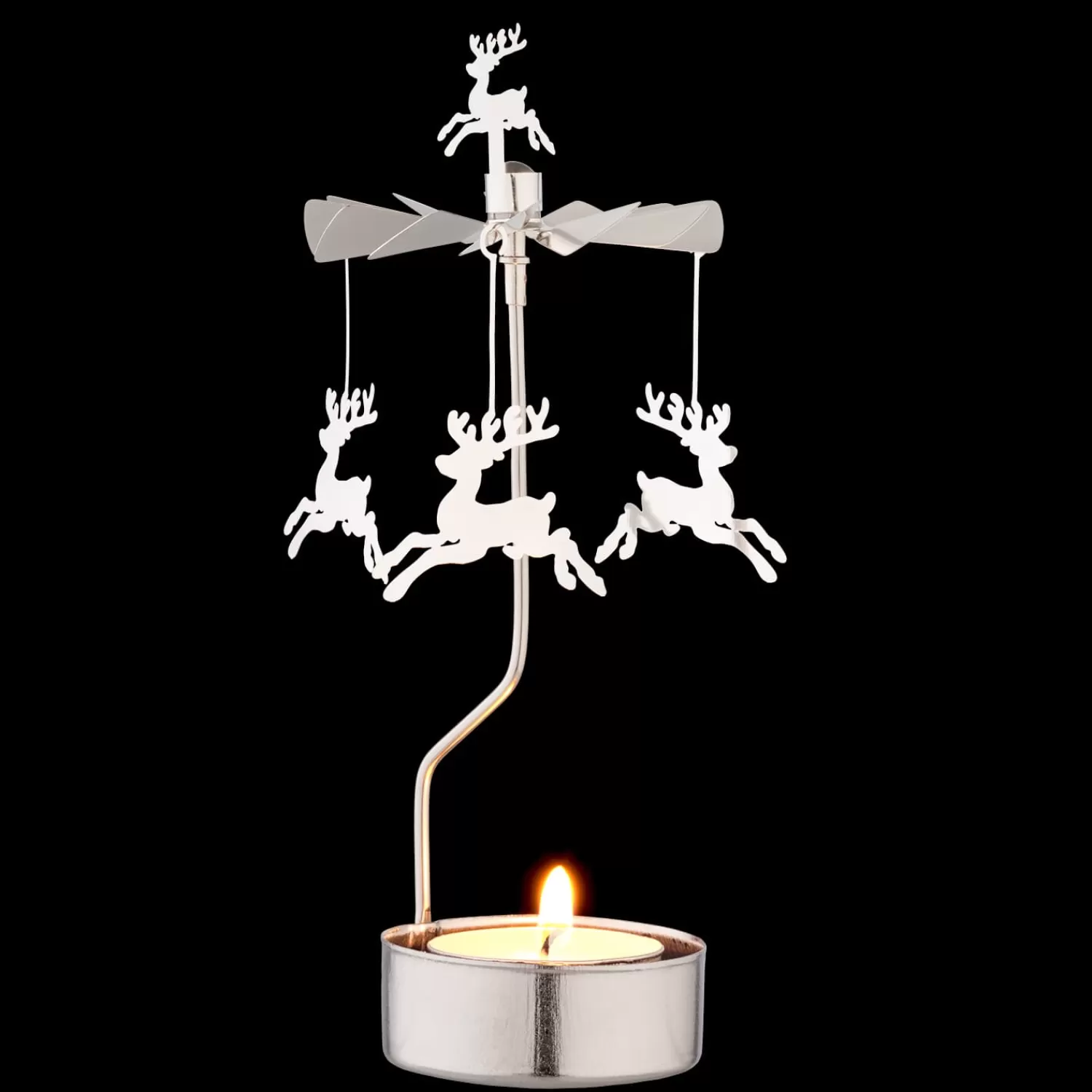Käthe Wohlfahrt Kerzen & Teelichthalter<Teelicht-Karussell "Rentiere", Silber