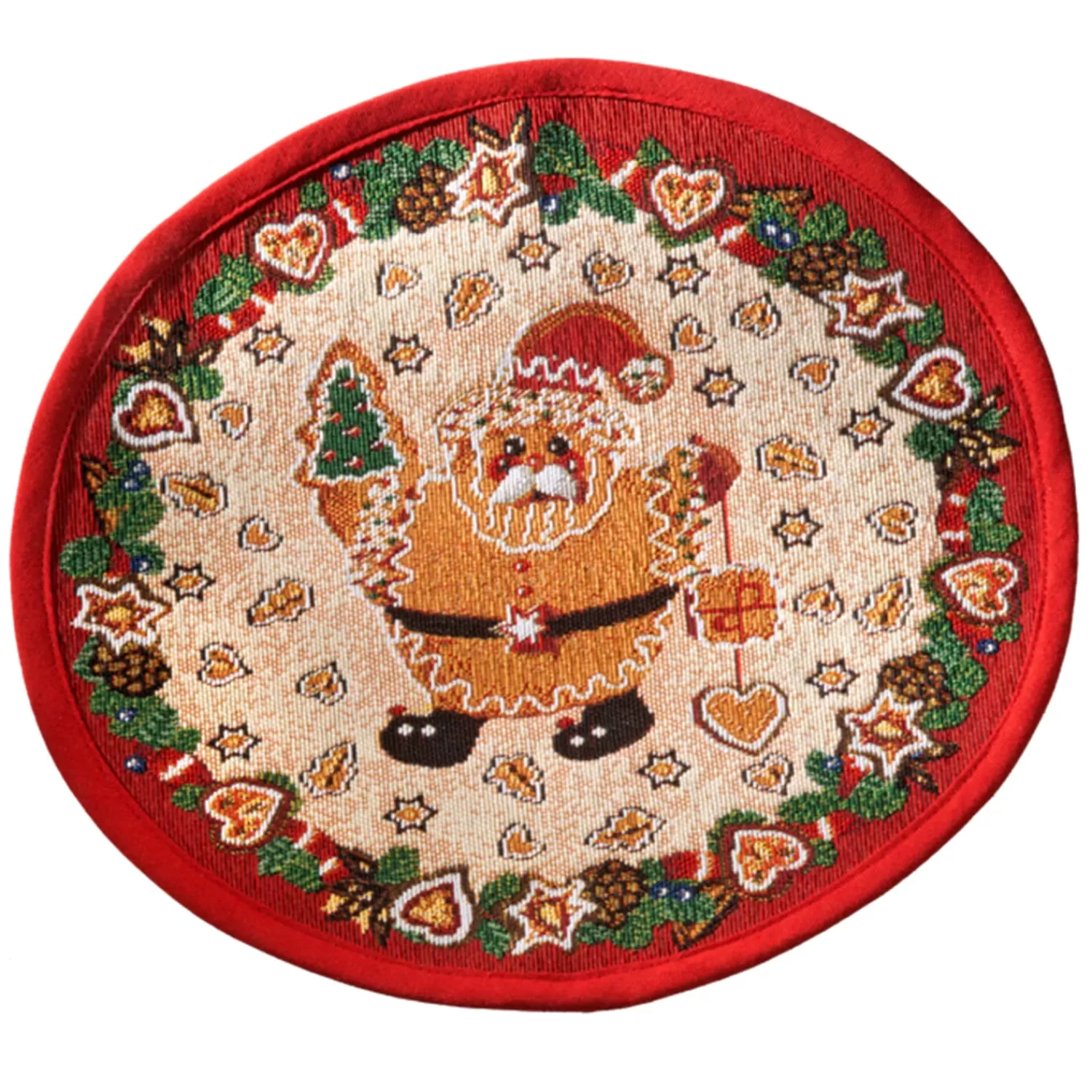 Käthe Wohlfahrt Tischdeko<Tischdecke "Lebkuchenzeit Mit Weihnachtsmann" R 32 Cm