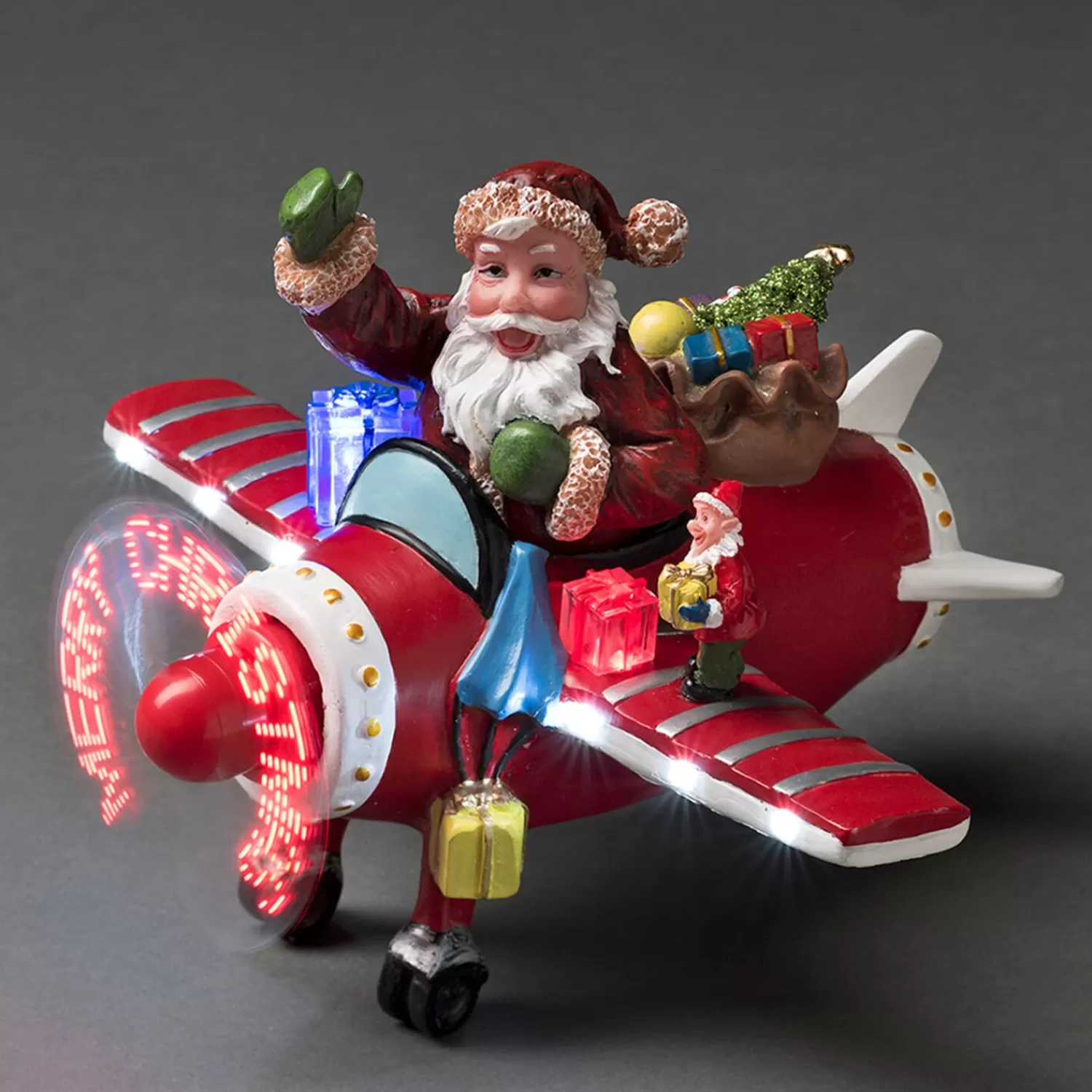 KONSTSMIDE Standfiguren<Weihnachtsmann Im Flugzeug