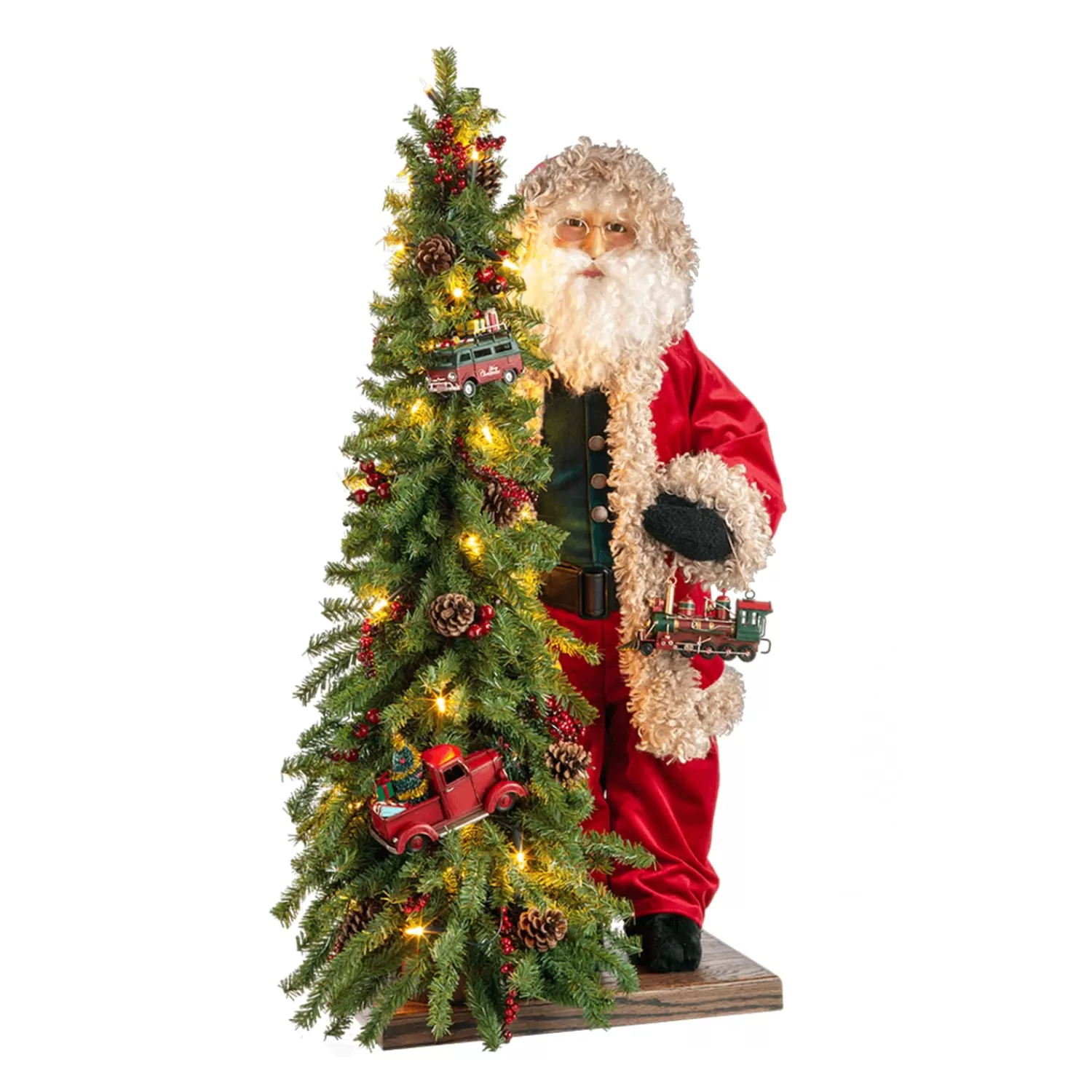 Käthe Wohlfahrt Standfiguren<Weihnachtsmann Mit Weihnachtsbaum Und Lokomotive