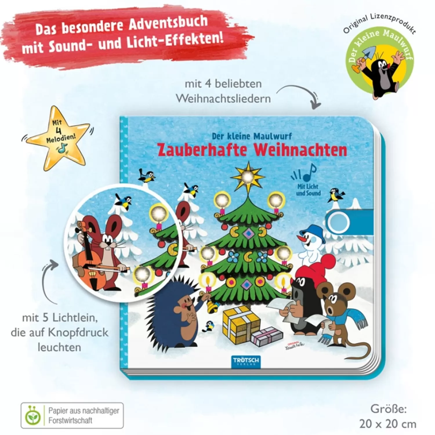 Trötsch Verlag Spielzeug<Weihnachts-Soundbuch "Der Kleine Maulwurf"