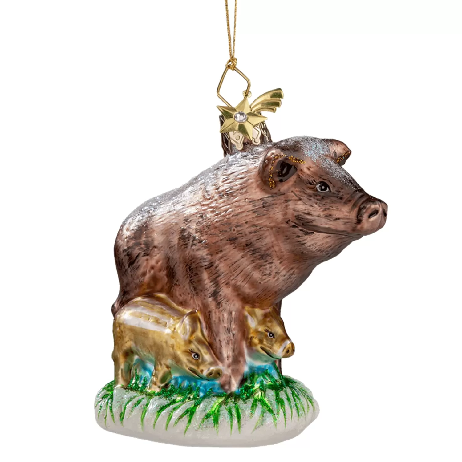 Poesie in Glas Baumschmuck Aus Glas<Wildschweinfamilie